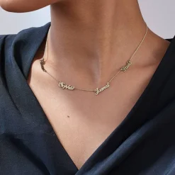 Multiple Name Necklace - 14K Solid Gold