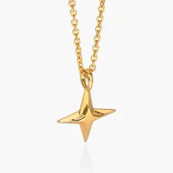 Northern Star Necklace with engraving - Gold Vermeil