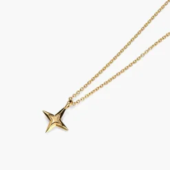 Northern Star Necklace with engraving - Gold Vermeil