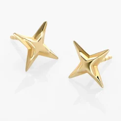 Northern Star Stud Earrings - 14k Solid Gold