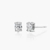 Oval Diamond Stud Earrings 0.8 CT - 14k White Gold