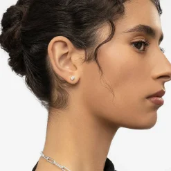 Oval Diamond Stud Earrings 0.8 CT - 14k White Gold