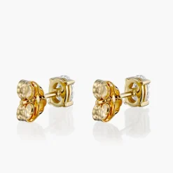 Oval Diamond Stud Earrings 1 CT - 14k Solid Gold