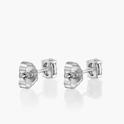 Oval Diamond Stud Earrings 0.6 CT - 14k White Gold
