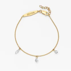 Personalized Capri Floating Diamond Bracelet - Gold Vermeil