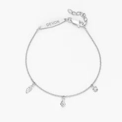 Personalized Capri Floating Diamond Bracelet - Silver