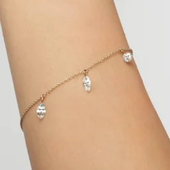 Personalized Capri Floating Diamond Bracelet - 14k Solid Gold