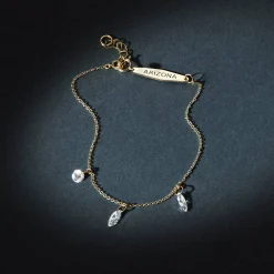 Personalized Capri Floating Diamond Bracelet - 14k Solid Gold