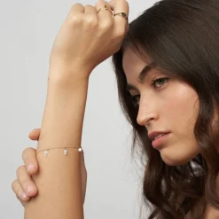 Personalized Capri Floating Diamond Bracelet - 14k Solid Gold