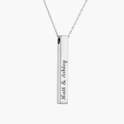 Pillar Bar Necklace - 14k White Gold