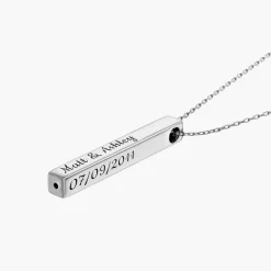 Pillar Bar Necklace - 14k White Gold
