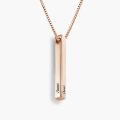 Pillar Bar Necklace - Rose Gold Plated