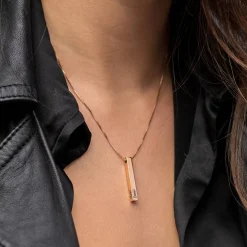 Pillar Bar Necklace - Rose Gold Vermeil