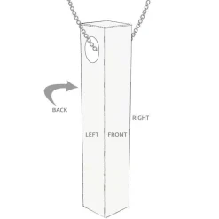 Pillar Bar Necklace for Men - Silver