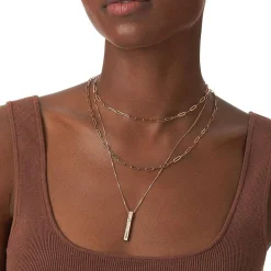 Pillar Bar Necklace With 0.25ct Diamond - Rose Vermeil