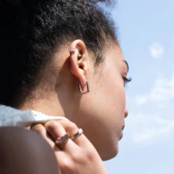 Play it By Ear Link Earrings - Rose Gold Plated