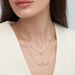 Princess Multi-Diamond Necklace with 0.3 ct Custom Diamond - Gold Vermeil