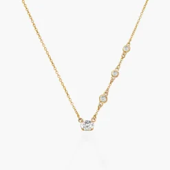 Queen Multi-Diamond Necklace with 0.3 ct Custom Diamond- Gold Vermeil