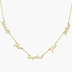 Real Love Multiple Name Necklace - 14k Solid Gold