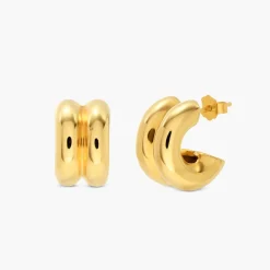 Ridge Hoop Earrings - Gold Vermeil