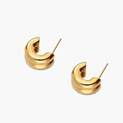Ridge Hoop Earrings - Gold Vermeil