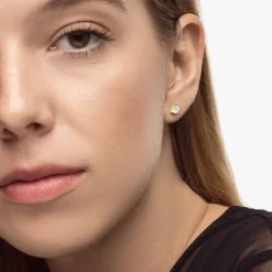 Round Diamond Stud Earrings 0.8 CT - 14k Solid Gold