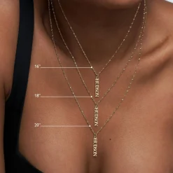 Singapore Chain Name Necklace with Diamonds - 14k Solid Gold