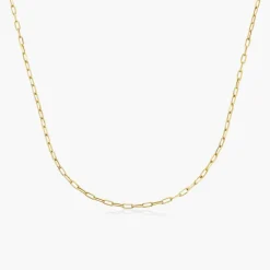 Small Paperclip Chain Necklace - 14K Gold