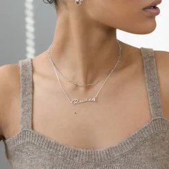 Small Paperclip Chain Necklace - Silver