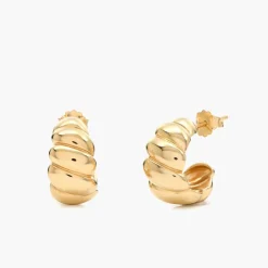 Small Scalloped Hoop - 14k Solid Gold