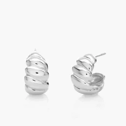 Small Scalloped Hoop - Silver