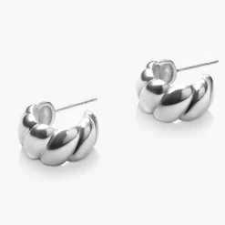 Small Scalloped Hoop - Silver