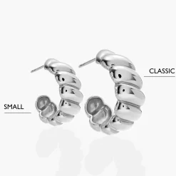 Small Scalloped Hoop - Silver