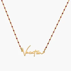 Soltale Bordeaux Belle Name Necklace - Gold Vermeil