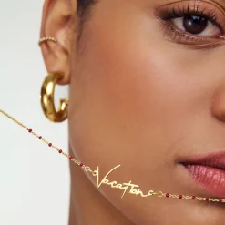 Soltale Bordeaux Belle Name Necklace - Gold Vermeil