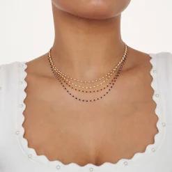 Soltale Bordeaux Enamel Chain- Gold Vermeil