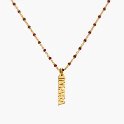 Soltale Bordeaux Singapore Chain Name Necklace- Gold Vermeil