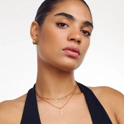 Soltale Bordeaux Singapore Chain Name Necklace- Gold Vermeil