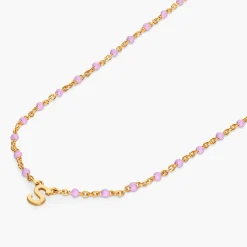 Soltale Lavender Inez Initial Necklace - Gold Vermeil