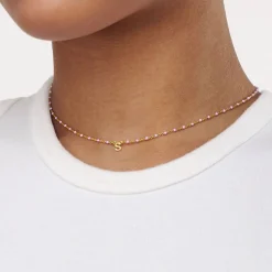 Soltale Lavender Inez Initial Necklace - Gold Vermeil
