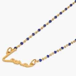 Soltale Royal Blue Belle Name Necklace - Gold Vermeil