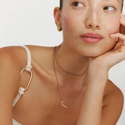 Soltale Royal Blue Belle Name Necklace - Gold Vermeil