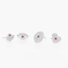 Spiritual Stud Earrings set with Cubic Zirconia - Silver