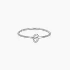 Stackable Inez Initial Ring - Silver