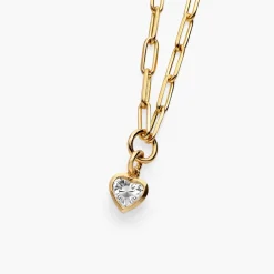 Te Amo 0.2 ct Heart Shape Diamond Necklace - Gold Vermeil
