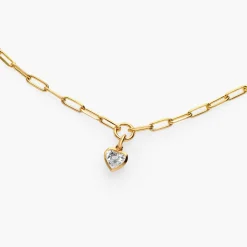 Te Amo 0.2 ct Heart Shape Diamond Necklace - Gold Vermeil