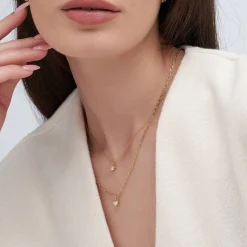 Te Amo 0.2 ct Heart Shape Diamond Necklace - Gold Vermeil