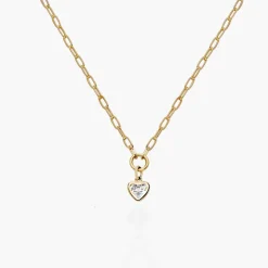 Te Amo 0.2 ct Heart Shape Diamond Necklace - 14k Solid Gold