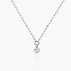 Te Amo 0.2 ct Heart Shape Diamond Necklace - Silver