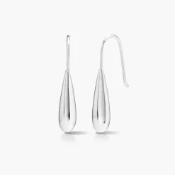 Teardrop Dangle Earrings - Silver